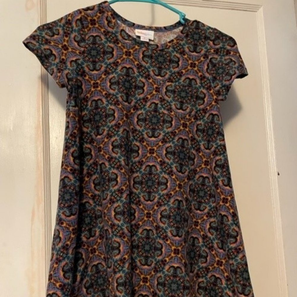 LuLaRoe Spirograph Design Leggings Material Scarlett Dress Size 8